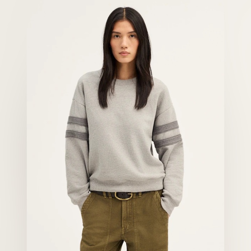 NWT Madewell McCarren Crewneck Raglan Sweatshirt in Varsity Stripe